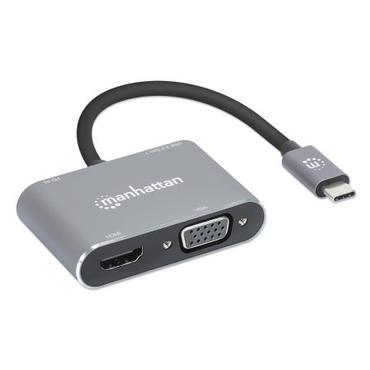 Manhattan 130691 dockingstation Ledningsført USB 3.2 Gen 1 (3.1 Gen 1) Type-C Grå