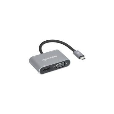 Manhattan 130691 dockingstation Ledningsført USB 3.2 Gen 1 (3.1 Gen 1) Type-C Grå