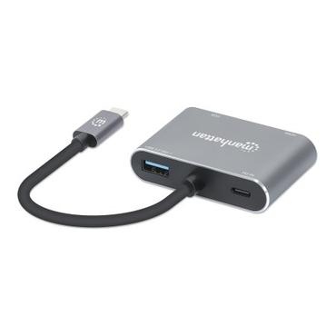 Manhattan 130691 dockingstation Ledningsført USB 3.2 Gen 1 (3.1 Gen 1) Type-C Grå