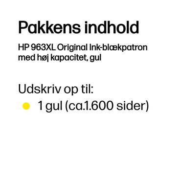 HP 963XL Original Ink-blækpatron med høj kapacitet, gul