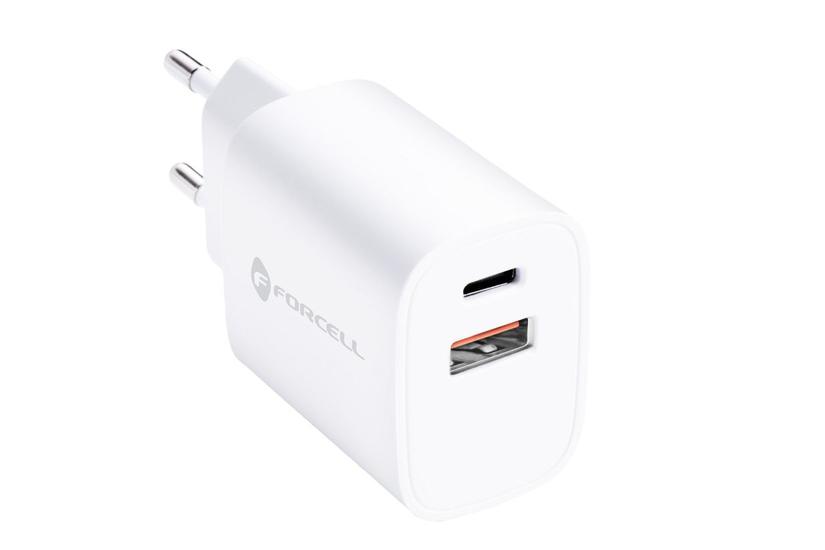 FORCELL F-ENERGY TFK-TC-35WPD ładowarka sieciowa Typ C + USB A PD QC4.0 3A 35W biała
