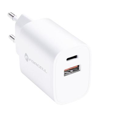 FORCELL F-ENERGY TFK-TC-35WPD ładowarka sieciowa Typ C + USB A PD QC4.0 3A 35W biała