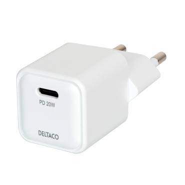 DELTACO mini strømforsyningsadapter - 24 pin USB-C - 20 Watt
