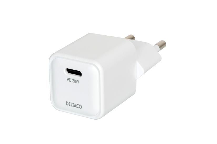 DELTACO mini strømforsyningsadapter - 24 pin USB-C - 20 Watt