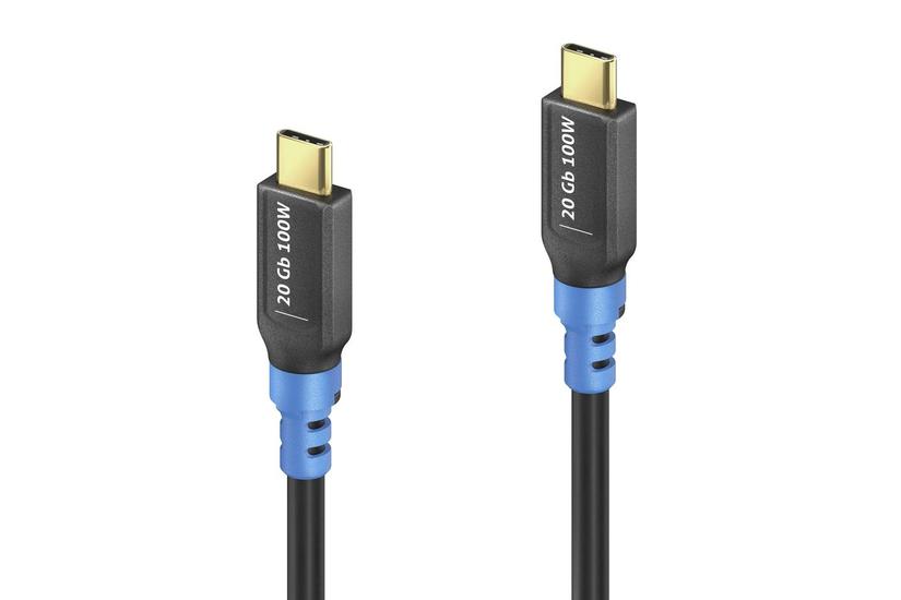 PureLink FI-U400-015-PCK USB-kabel USB4 Gen 2x2 1,5 m USB C Sort, Bl&aring;
