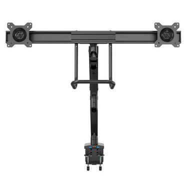 StarTech.com Desk Mount Dual Monitor Arm with USB & Audio, Slim Full Motion Adjustable Dual Monitor VESA Mount for 32" Displays (8kg/screen), Ergonomic Articulating, Desk Clamp or Grommet
