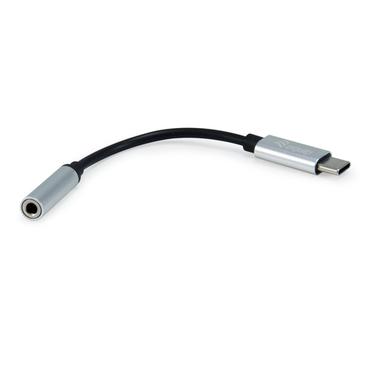 Equip 133474 kabel til mobiltelefon Sort, S&oslash;lv 0,15 m USB-C 3,5 mm
