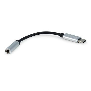 Equip 133474 kabel til mobiltelefon Sort, S&oslash;lv 0,15 m USB-C 3,5 mm