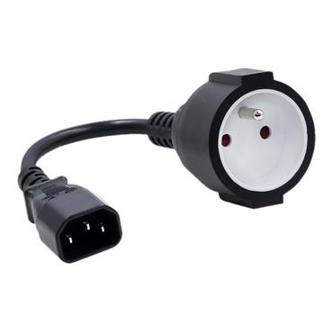 Qoltec strømforsyningsadapter - IEC 60320 C14 til Type E - 15 cm