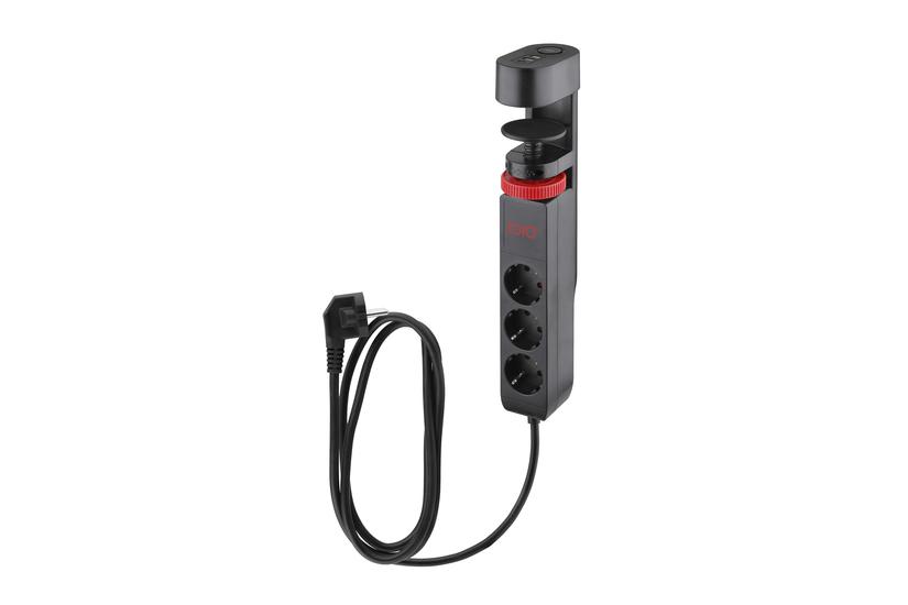 Olympia Strømsikring - 3x AC udgange - 1.5 m - Sort - 53 mm