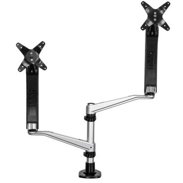 StarTech.com Desk Mount Dual Monitor Arm - Full Motion Articulating Arms - Premium Dual Monitor Stand - For up to 30" (19.8lb/9kg) VESA Mount Monitors - Tool-less Assembly - Steel & Aluminum monteringssats - fullst&auml;ndig r&ouml;relse - f&ouml;r LCD-display - svart, silver