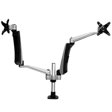 StarTech.com Desk Mount Dual Monitor Arm - Full Motion Articulating Arms - Premium Dual Monitor Stand - For up to 30" (19.8lb/9kg) VESA Mount Monitors - Tool-less Assembly - Steel & Aluminum monteringssats - fullst&auml;ndig r&ouml;relse - f&ouml;r LCD-display - svart, silver