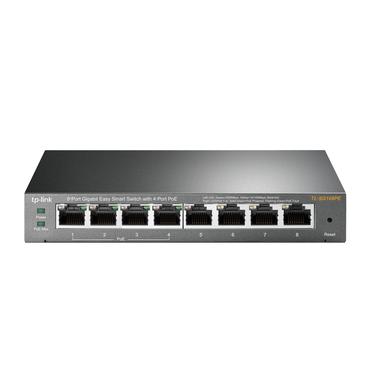 TP-Link TL-SG108PE Administreret L2 Gigabit Ethernet (10/100/1000) Strøm over Ethernet (PoE) Sort