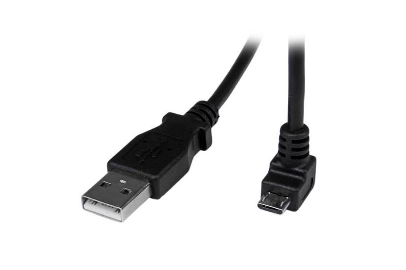StarTech.com 2m Micro USB Cable Cord - A to Down Angle Micro B - Down Angled Micro USB Cable - 1x USB A (M), 1x USB Micro B (M) - Black (USBAUB2MD) - USB-kabel - Micro-USB Type B til USB - 2 m