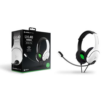 PDP LVL40 Wired Stereo Gaming Headset white