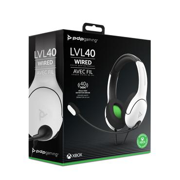 PDP LVL40 Wired Stereo Gaming Headset white