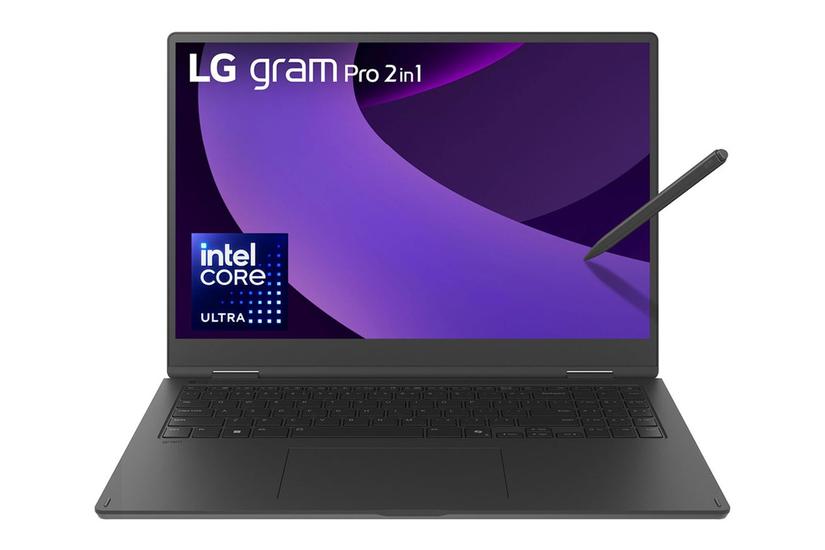 LG Gram Pro 16TB90TP Intel Core Ultra 7 255H Hybrid (2-i-1) 40,6 cm (16") Ber&oslash;ringssk&aelig;rm WQXGA+ 16 GB LPDDR5x-SDRAM 1 TB SSD Wi-Fi 7 (802.11be) Windows 11 Pro Tysk Sort