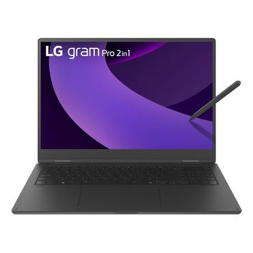 LG Gram Pro 16TB90TP Intel Core Ultra 7 255H Hybrid (2-i-1) 40,6 cm (16") Ber&oslash;ringssk&aelig;rm WQXGA+ 16 GB LPDDR5x-SDRAM 1 TB SSD Wi-Fi 7 (802.11be) Windows 11 Pro Tysk Sort