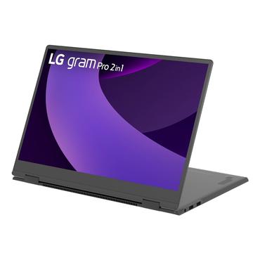 LG Gram Pro 16TB90TP Intel Core Ultra 7 255H Hybrid (2-i-1) 40,6 cm (16") Ber&oslash;ringssk&aelig;rm WQXGA+ 16 GB LPDDR5x-SDRAM 1 TB SSD Wi-Fi 7 (802.11be) Windows 11 Pro Tysk Sort