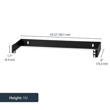 StarTech.com 1U Hinged Wall Mount Patch Panel Bracket - 4 inch Deep - 19" Patch Panel Swing Rack for Shallow Network Equipment- 17lbs (WALLMOUNTH1) - f&auml;ste f&ouml;r v&auml;ggmontering - 1U - 19"