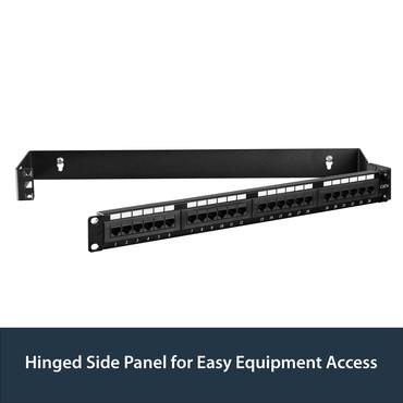 StarTech.com 1U Hinged Wall Mount Patch Panel Bracket - 4 inch Deep - 19" Patch Panel Swing Rack for Shallow Network Equipment- 17lbs (WALLMOUNTH1) - f&auml;ste f&ouml;r v&auml;ggmontering - 1U - 19"