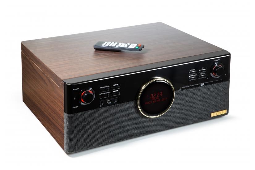 Technaxx TX-137 Bæltedrevet pladespiller Sort, Træ Semi-automatisk