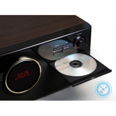 Technaxx TX-137 Bæltedrevet pladespiller Sort, Træ Semi-automatisk