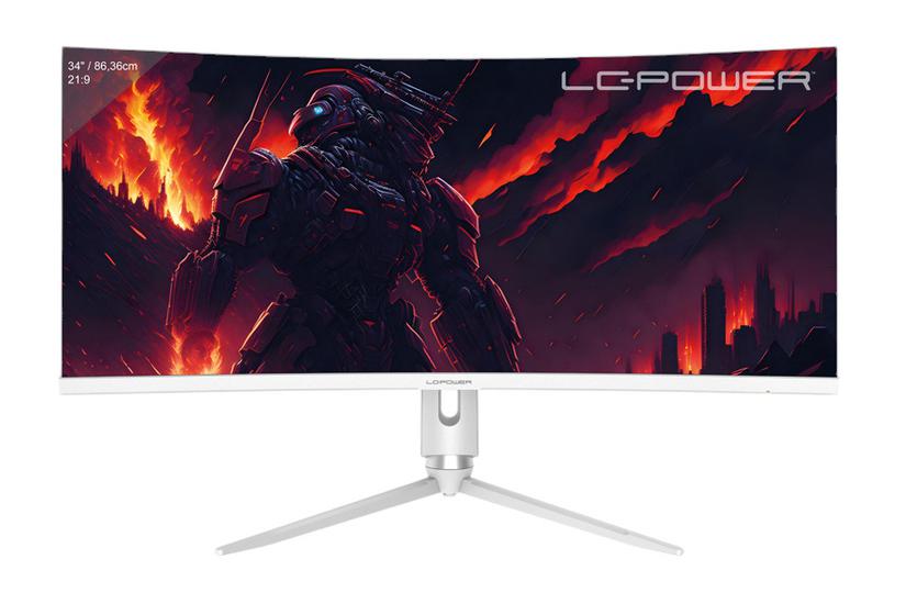 LC Power LC-M34-Q-C-PRO sk&auml;rm - E-LED-bakgrundsbelysning - 34" - AMD FreeSync Premium - VA - 1ms,3ms - UWQHD 3440x1440 vid 165Hz