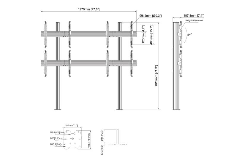 Multibrackets M Pro Series monteringssæt - for 2x2 videovæg - sort