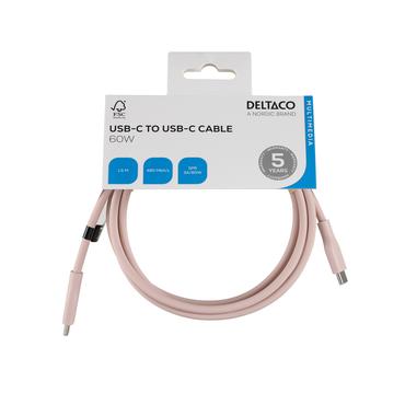 DELTACO Multimedia - USB typ C-kabel - 24 pin USB-C till 24 pin USB-C - 1.5 m