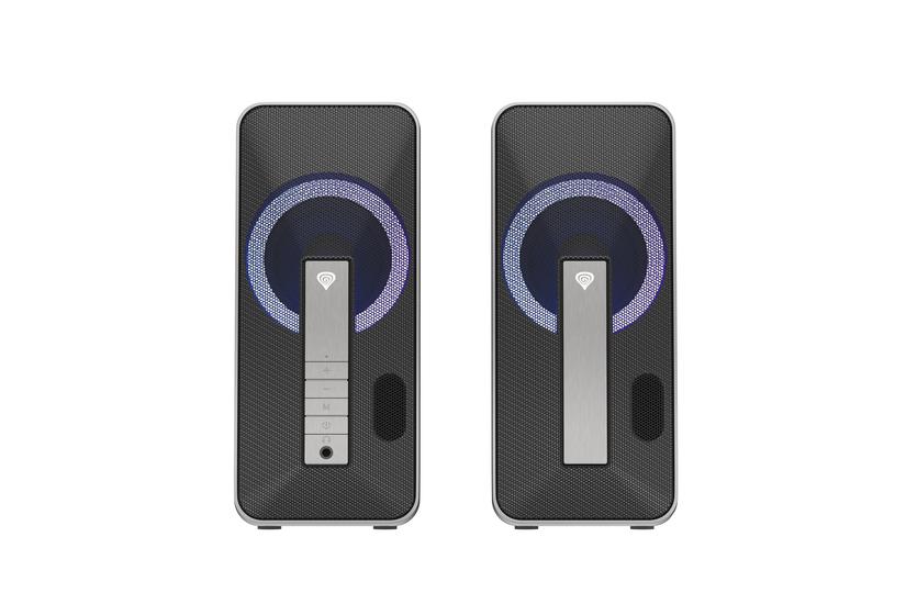 GENESIS Helium 100 BT RGB h&oslash;jttalers&aelig;t 10 W PC/Laptop Sort, S&oslash;lv 2.0 kanaler Bluetooth