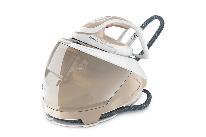 Tefal Pro Express Eco GV9E22E0 Dampstrygning station 2200 W 1,8 L Durilium AirGlide Autoclean soleplate Beige, Hvid
