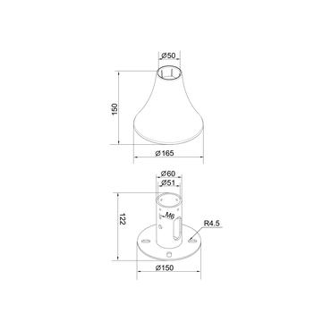 Multibrackets M Pro Floor To Ceiling monteringskomponent - vit