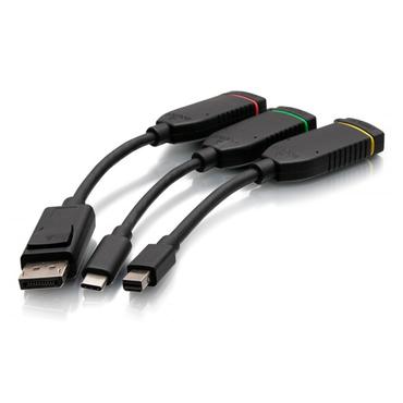 C2G 4K HDMI Dongle Adapter Ring with Mini DisplayPort, DisplayPort, and USB C - Retractable Universal Mount - videoadaptersats - Minivisningsport/visningsport/HDMI/USB