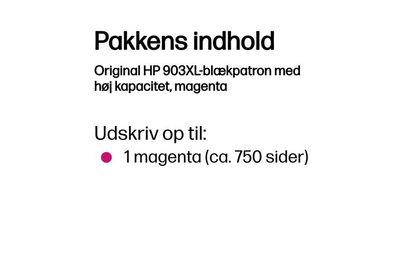 HP Original 903XL-blækpatron med høj kapacitet, magenta