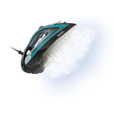 Tefal Ultimate Pure FV9844 Tør & dampstrygejern Durilium autoclean strygesål 3200 W Sort, Blå