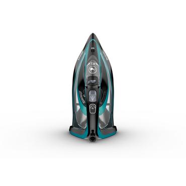 Tefal Ultimate Pure FV9844 Tør & dampstrygejern Durilium autoclean strygesål 3200 W Sort, Blå