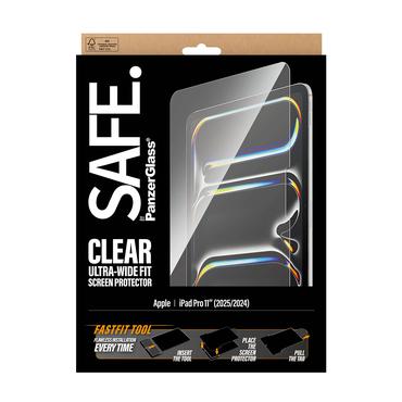 PanzerGlass SAFE. by ® Skærmbeskyttelse iPad Pro 11" (2024-2025) | Ultra-Wide Fit m. Fastfit tool