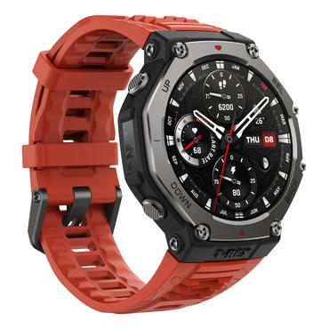 Amazfit T-Rex 3 Lava 3,81 cm (1.5") AMOLED 48.5 mm Digital 480 x 480 pixel Berøringsskærm Sort, Rustfrit stål GPS (satellit)