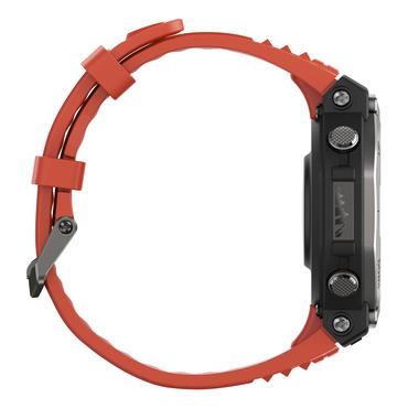 Amazfit T-Rex 3 Lava 3,81 cm (1.5") AMOLED 48.5 mm Digital 480 x 480 pixel Berøringsskærm Sort, Rustfrit stål GPS (satellit)