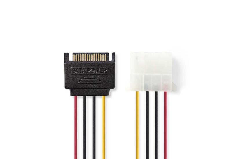 Nedis - strømforsyningsadapter - 4-PIN intern strøm til SATA strøm - 15 cm
