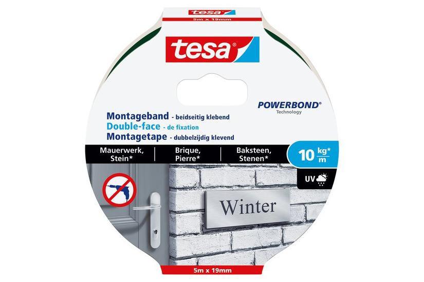 tesa Montageband Mauerwerk&Stein 10kg 5m x 19mm