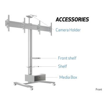 Multibrackets M Display Stand 180 HD Dual st&auml;ll - f&ouml;r 2 LCD-bildsk&auml;rmar - silver
