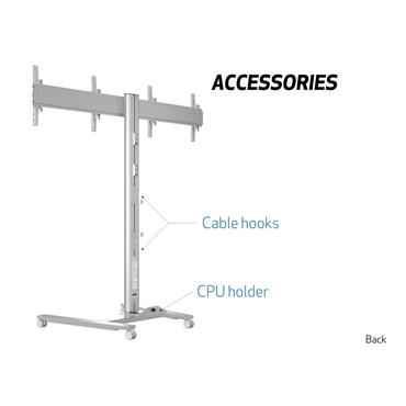 Multibrackets M Display Stand 180 HD Dual st&auml;ll - f&ouml;r 2 LCD-bildsk&auml;rmar - silver