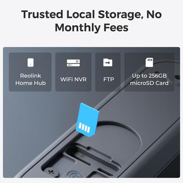 Reolink D340B w/ Chime + 64GB SD video samtalesystem 4 MP Sort