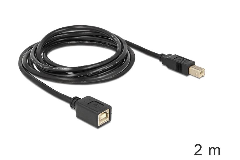 Delock - USB-f&ouml;rl&auml;ngningskabel - USB typ B till USB typ B - 2 m