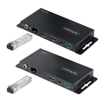 StarTech.com 4K HDMI over Fiber Extender Kit, 4K 60Hz up to 3300ft/1km (Single Mode) or 1000ft/300m (Multimode) LC Fiber Optic, HDR/HDCP, Audio/RS232/IR Extender, HDMI Video Extender - Transmitter and Receiver Kit (ST121HD20FXA2) - video/ljud/infrarr&ouml;d/n&auml;tverksf&ouml;rl&auml;ngare - HDMI