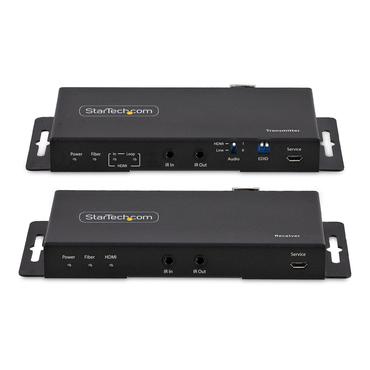 StarTech.com 4K HDMI over Fiber Extender Kit, 4K 60Hz up to 3300ft/1km (Single Mode) or 1000ft/300m (Multimode) LC Fiber Optic, HDR/HDCP, Audio/RS232/IR Extender, HDMI Video Extender - Transmitter and Receiver Kit (ST121HD20FXA2) - video/ljud/infrarr&ouml;d/n&auml;tverksf&ouml;rl&auml;ngare - HDMI