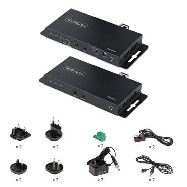 StarTech.com 4K HDMI over Fiber Extender Kit, 4K 60Hz up to 3300ft/1km (Single Mode) or 1000ft/300m (Multimode) LC Fiber Optic, HDR/HDCP, Audio/RS232/IR Extender, HDMI Video Extender - Transmitter and Receiver Kit (ST121HD20FXA2) - video/ljud/infrarr&ouml;d/n&auml;tverksf&ouml;rl&auml;ngare - HDMI