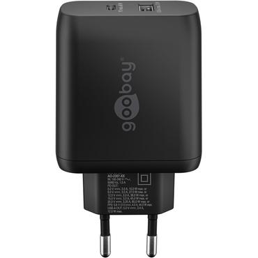 Goobay 65409 oplader til mobil enhed Mobiltelefon, Laptop Sort Vekselstrøm Indendørs
